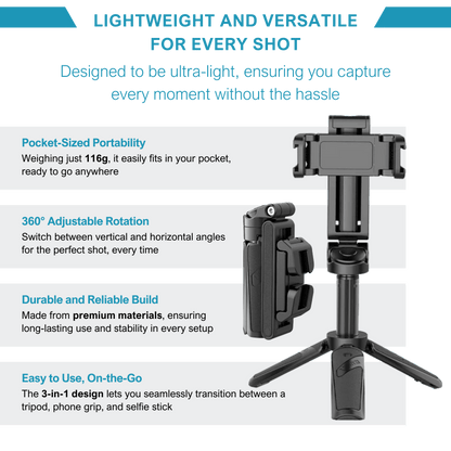 Elevopro™ Pocket Tripod 360 (remote only)