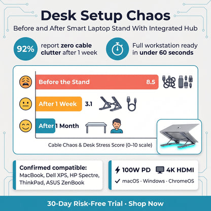 Elevopro™ Smart Laptop Stand With Integrated Hub
