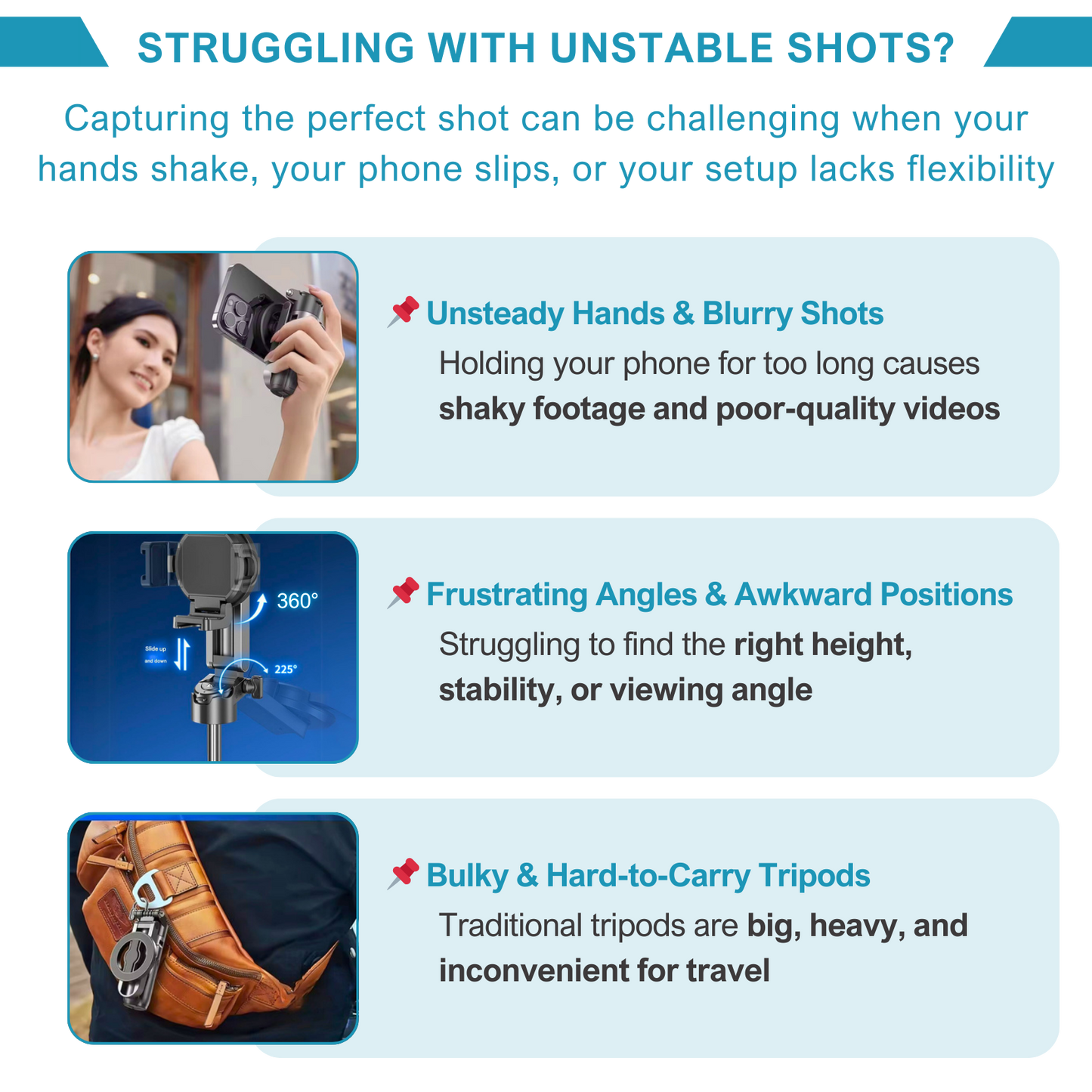 Elevopro™ Pocket Tripod 360 Mini Pro - Works with All Smartphones