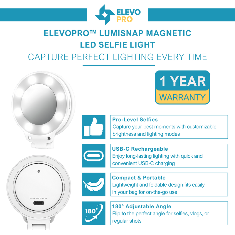 Elevopro™ LumiSnap Magnetic LED Selfie Light