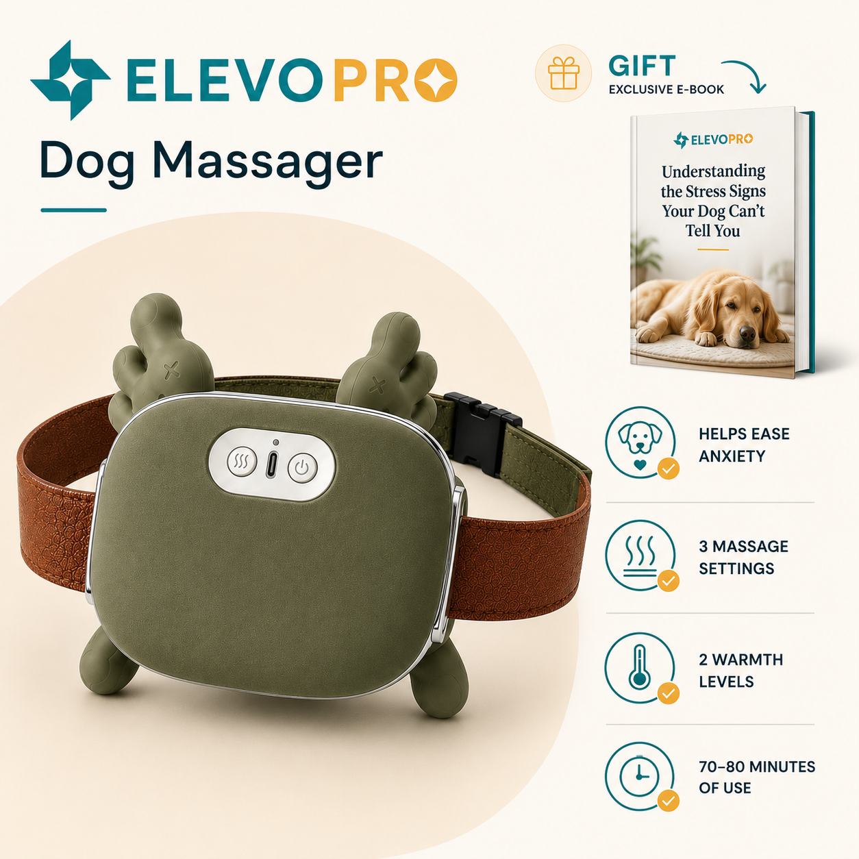 Elevopro™ Calming Support Dog Massager