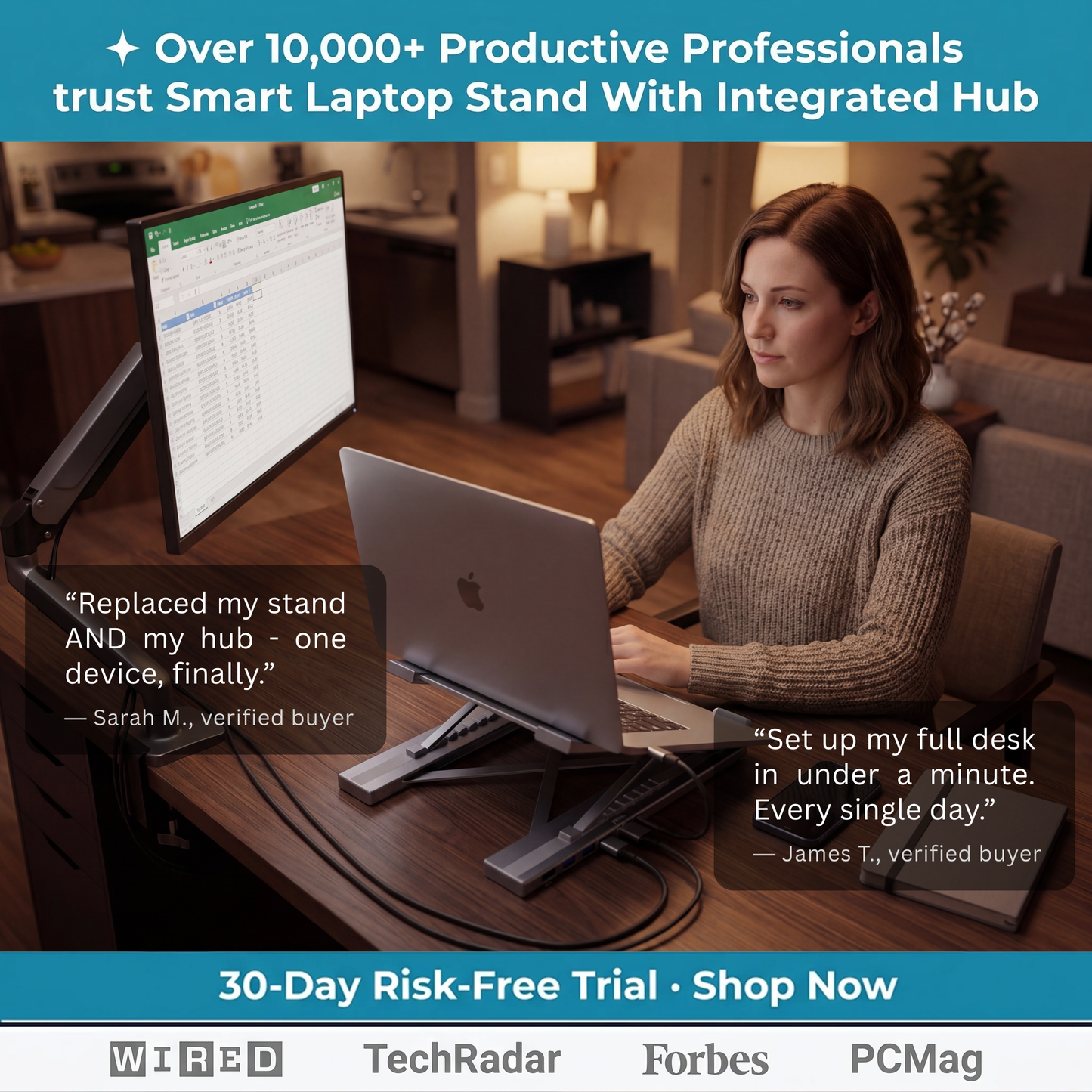 Elevopro™ Smart Laptop Stand With Integrated Hub